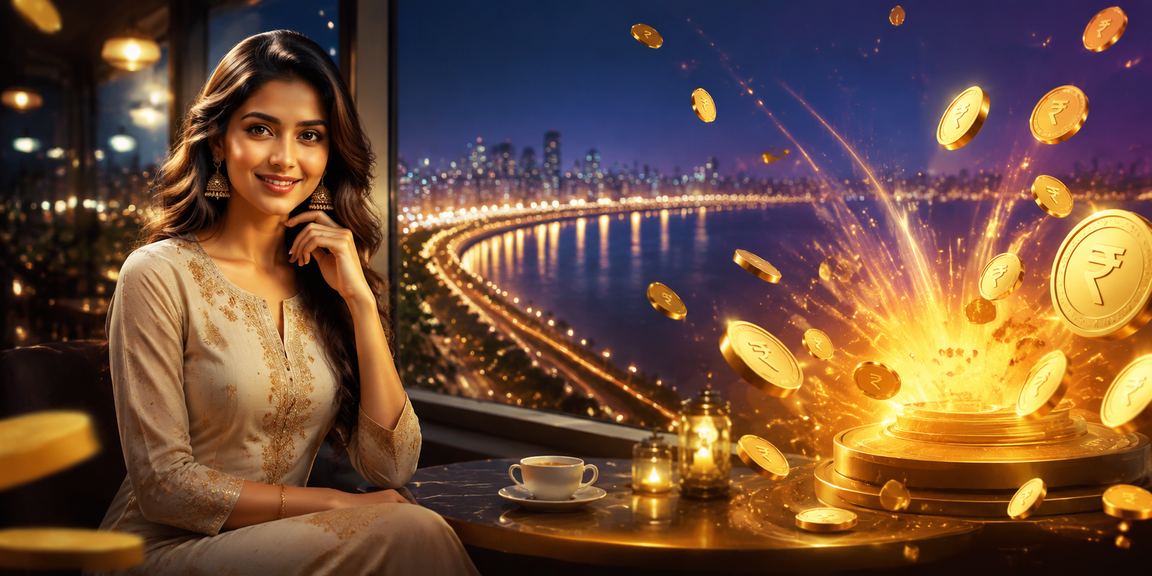 Player enjoying live casino on phone in Mumbai's iconic Marine Drive